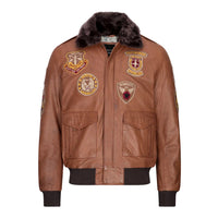 Men's Aviator Flying Pilot Bomber Jacket Timber Removable Black Fur Collar