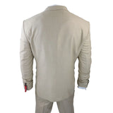 AK-08 Men's 3-Piece Cream Prince Of Wales Check Suit