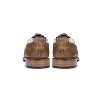 Mens Real Leather Vintage Shoes Brogues 1920s Suede Tweed Laced Shoes Smart Formal