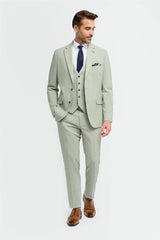 Camden - Men's Sage Green 3 Piece Tailored Fit Suit