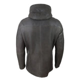 Men's 3/4 Brown Soft Sheepskin Hood Jacket 3/4 Coat Classic Warm Winter