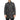 Men's Stand Collar Wool Blend Grey Overcoat