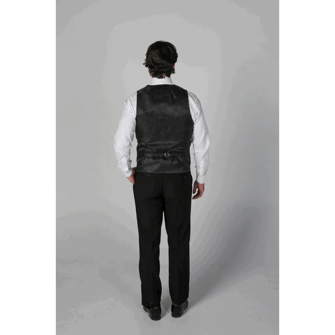 Ford Men's Black 3-Piece Classic Tuxedo Suit with Satin Lapels