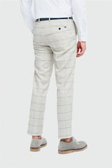 Gabriel - Men's Grey 2 Piece Linen Checked Suit