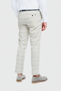 Gabriel - Men's Grey 2 Piece Linen Checked Suit