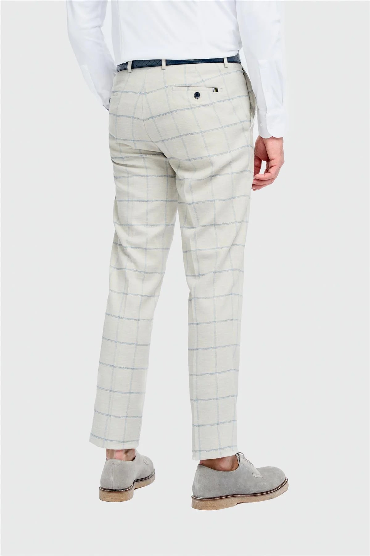 Gabriel - Men's Grey 2 Piece Linen Checked Suit