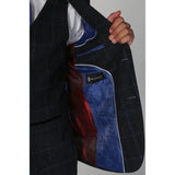 Harvey - Men's Navy Check Blazer
