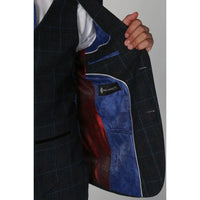 Harvey - Men's Navy Check Blazer