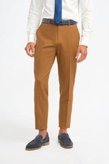James - Men's Camel Brown 3 Piece Wool Tailored Fit Suit