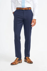 James - Men's Navy Blue 3 Piece Wool Tailored Fit Suit