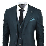 Jasper Men's Olive Green 3-Piece Suit with Prince of Wales Black Check