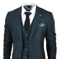 Jasper Men's Olive Green 3-Piece Suit with Prince of Wales Black Check