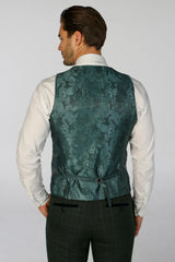 Leo - Men's Green 3 Piece Checked Tailored Fit Suit
