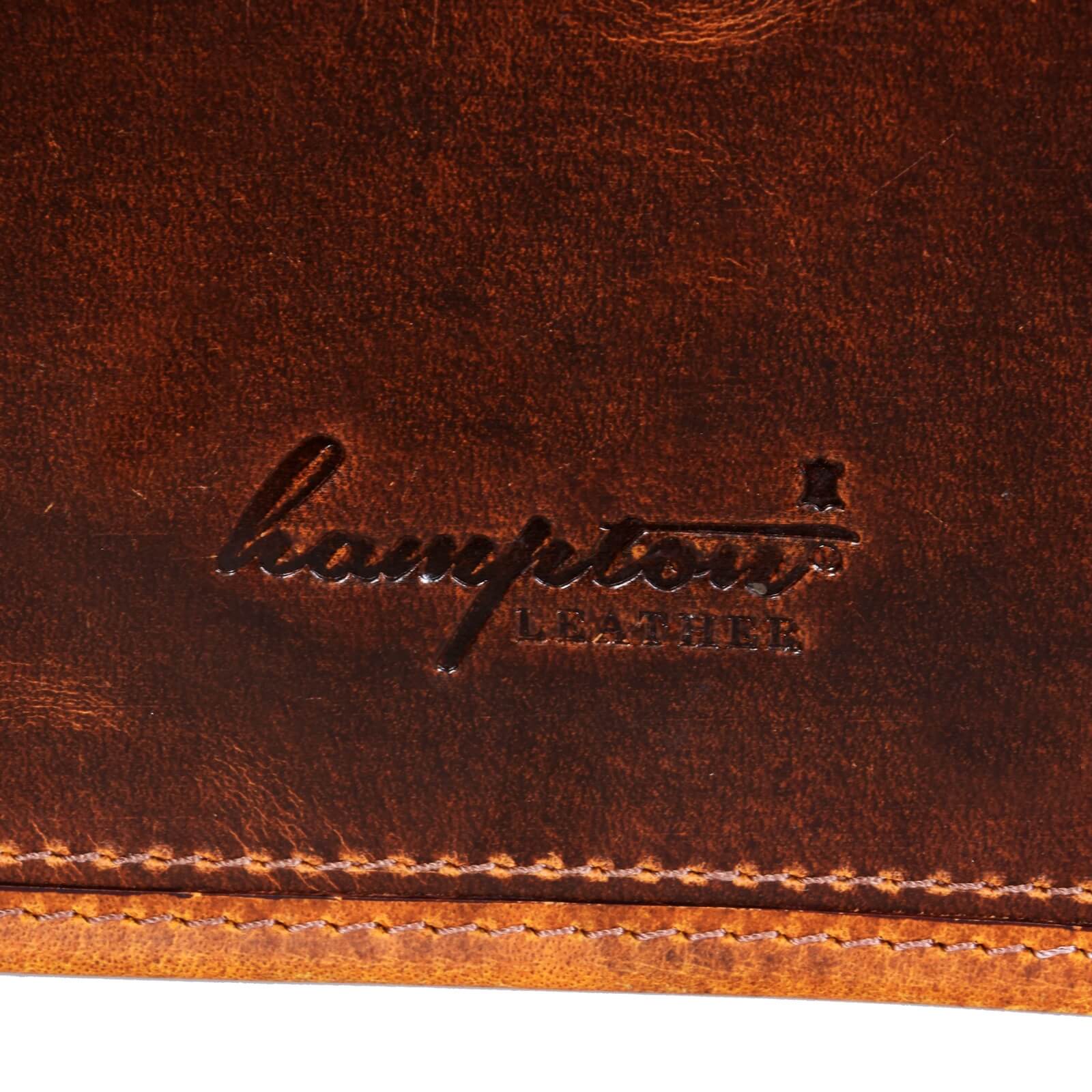 Genuine Leather Laptop Messenger Bag - Up-to 15" - Tan