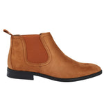 Men's Slip On Tan Brown Suede Leather Lined Chelsea Boots