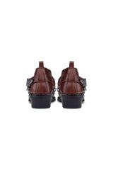 Mens Real Leather Riding Shoes with Chain