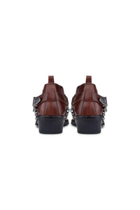 Mens Real Leather Riding Shoes with Chain