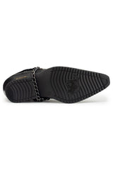 Mens Real Leather Riding Shoes with Chain