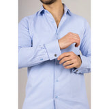 Men's Blue Double Cuff Oxford Shirt
