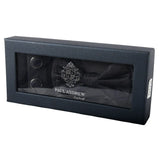 Men's Black Bow Tie Pocket Square Cuff Links Gift Set