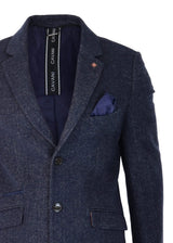 Cavani Mens Classic 3/4 Length BlueOvercoat