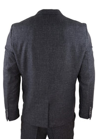 Men's Black Tweed 3 Piece Vintage Suit - STZ14