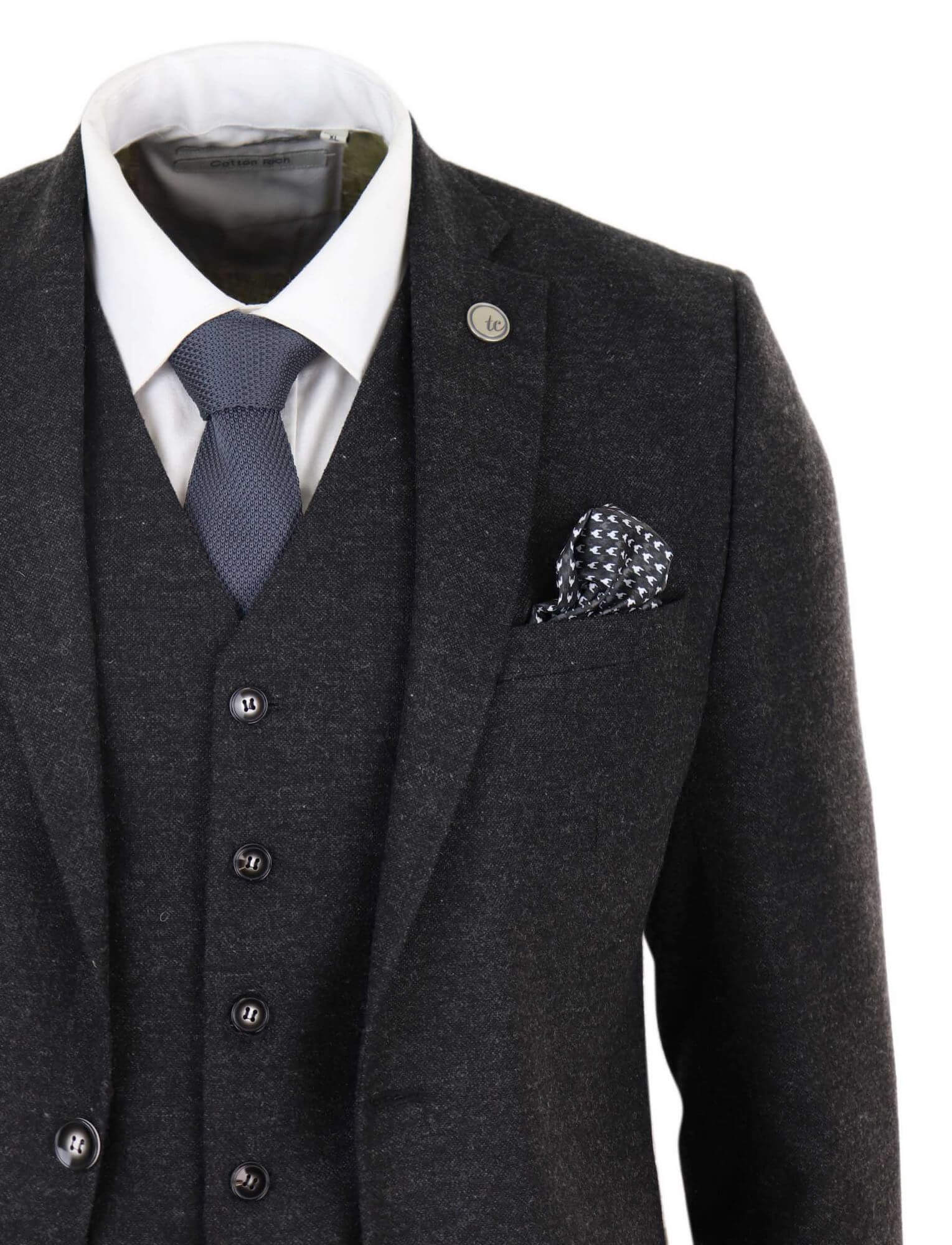 Mens Black Vintage 1920s Suit