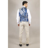 Warwick Men's Beige 3-Piece Checked Suit