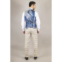 Warwick Men's Beige 3-Piece Checked Suit