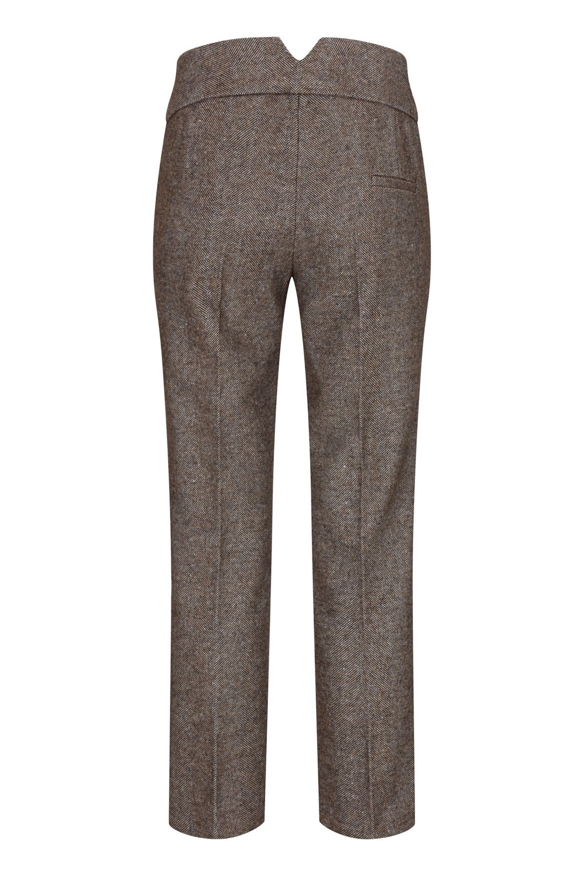 Womens Tweed Trousers 1920s Vintage Blinders Tan Brown Herringbone Tailored Fit